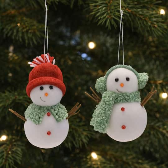 Melrose Snowman Ornaments Set